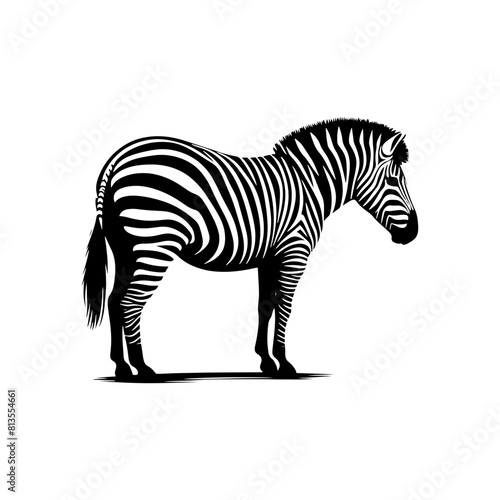 Zebra Silhouette Vector - Perfect for Wildlife Designs and Nature Enthusiasts Alike- Minimalist Zebra Illustration.