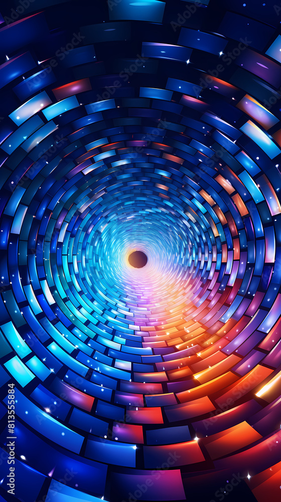 Obraz premium Abstract colorful light tunnel background