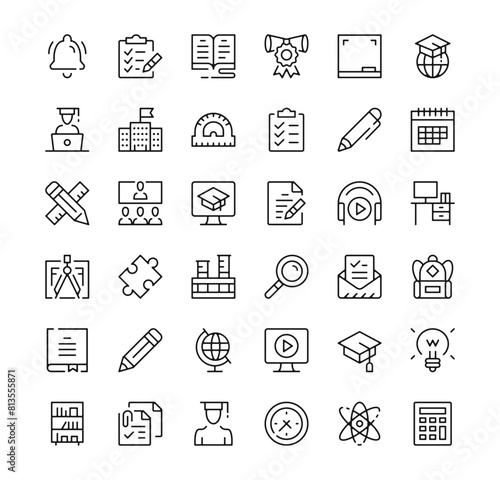 Business consulting icons set. Vector line icons. Black outline stroke symbols