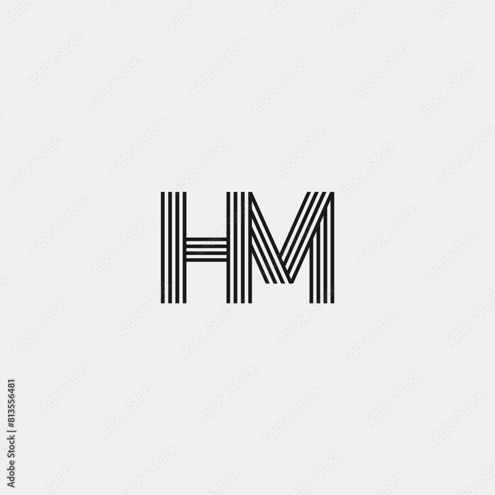 HM monogram logo with stripes accent HM monogram logo with stripes accent