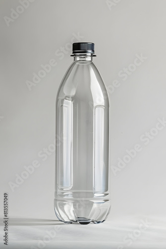 Empty plastic water bottle mock up isolated on a white background