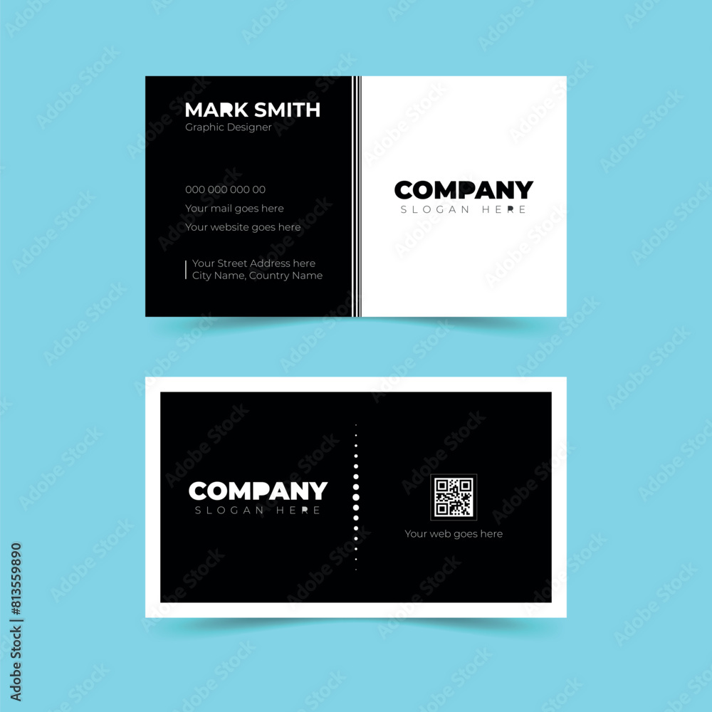 Creative minimal Business Card Layout with Luxury view black clean design template Creative minimal Business Card Layout with Luxury view black clean design template