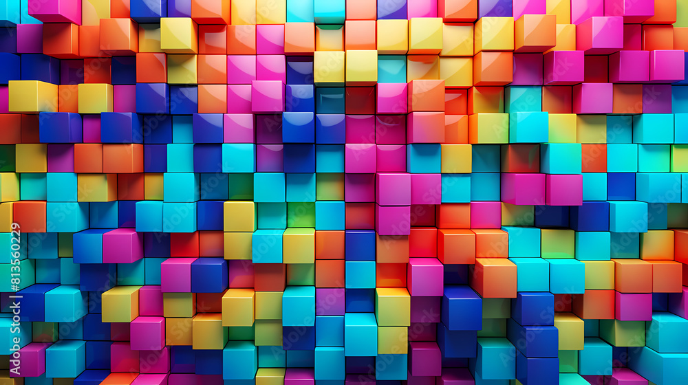 Abstract colorful 3D squares Abstract colorful 3D squares