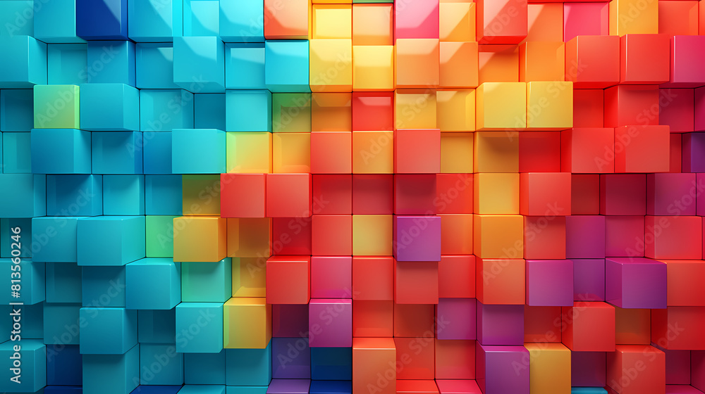 Abstract colorful 3D squares Abstract colorful 3D squares
