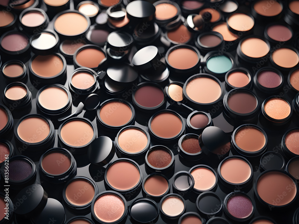 Cosmetics themed makeup background pattern illustration, Generative AI Cosmetics themed makeup background pattern illustration, Generative AI