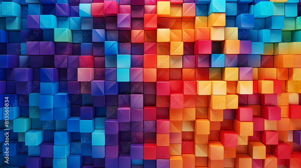 Abstract colorful 3D squares Abstract colorful 3D squares