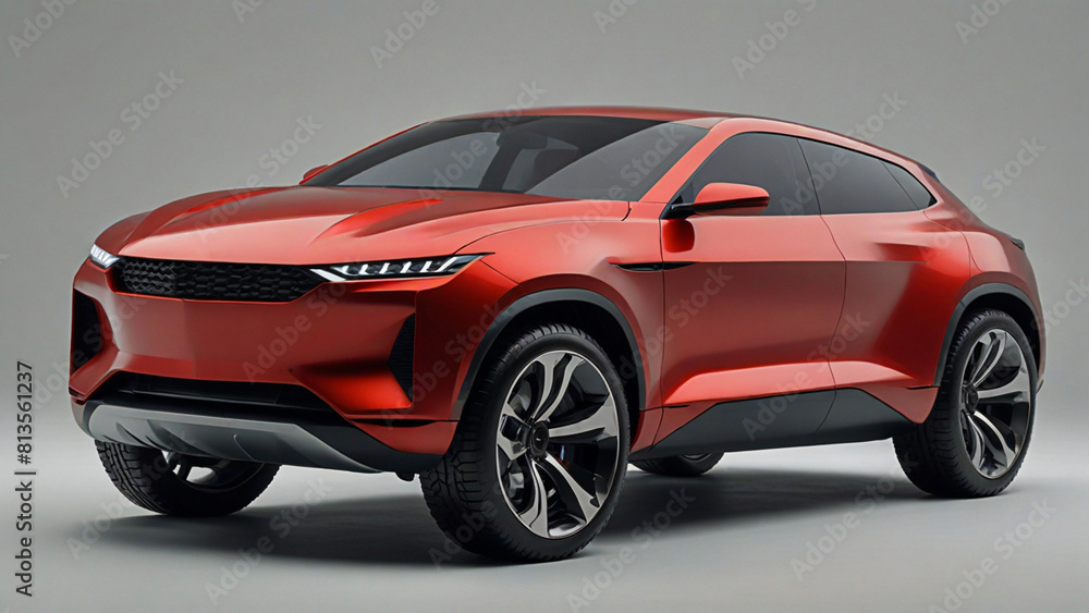 Fototapeta premium Red Modern SUV car 