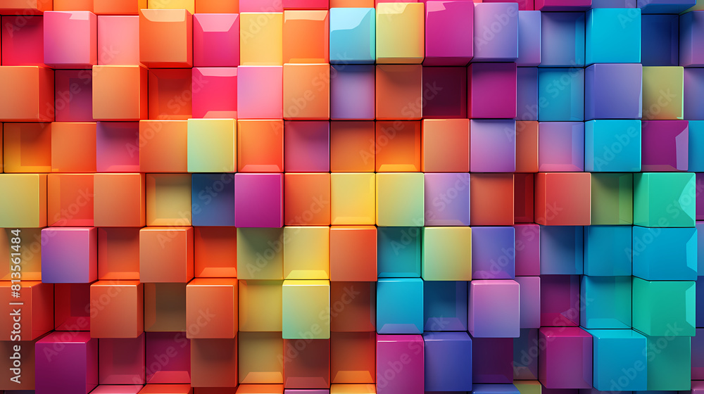 Abstract colorful 3D squares Abstract colorful 3D squares
