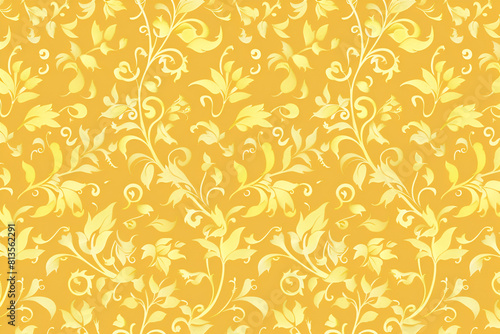 yellow background seamless pattern