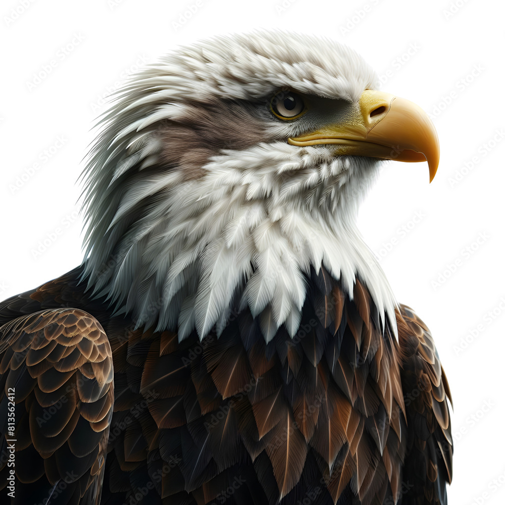 Obraz premium a stunning bald eagle, transparent background, animal set