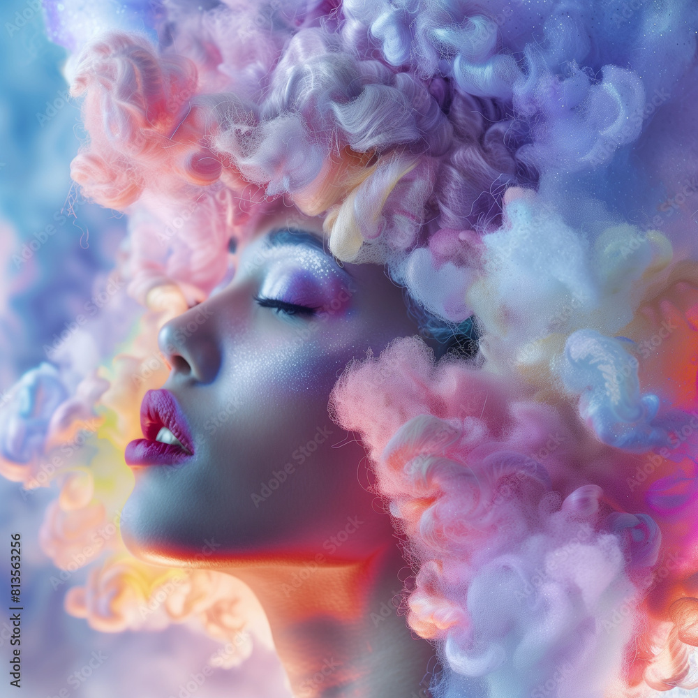 Imaginative swirls of pink and blue smoke with a blurred central space suggesting endless creative possibilities Imaginative swirls of pink and blue smoke with a blurred central space suggesting endless creative possibilities