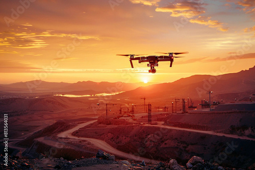 Drones used in construction and infrastructure projects, surveying, and monitoring progress construction industries