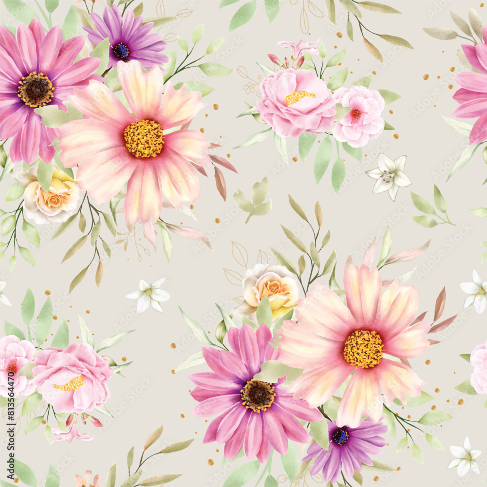 floral summer and autumn seamless pattern illustration floral summer and autumn seamless pattern illustration