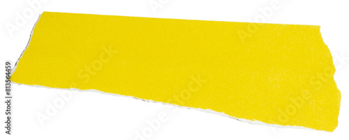 Isolated yellow velvety paper ripped messages torn with copy space