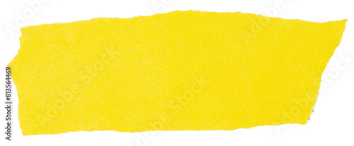 Isolated yellow velvety paper ripped messages torn with copy space