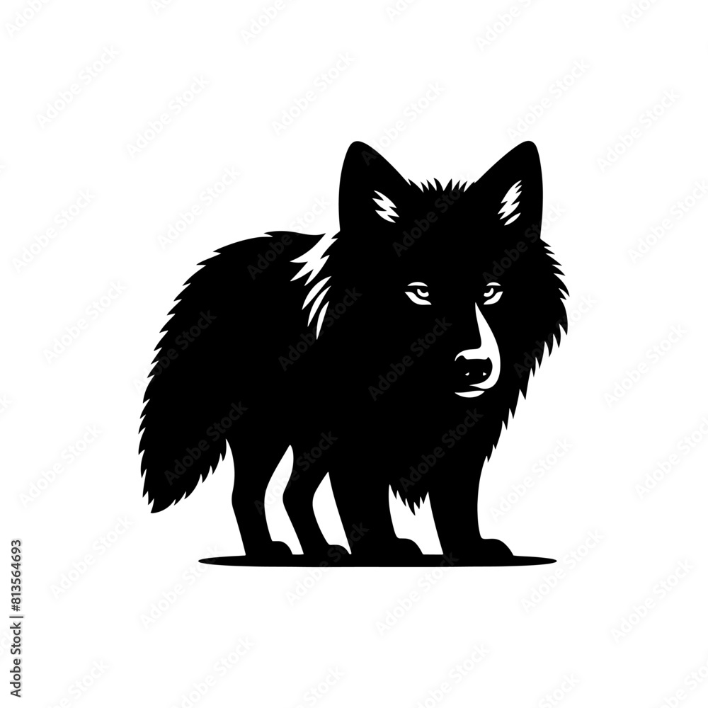 Silent Hunter: Vector Wolf Silhouette Capturing the Essence of the Night- Minimalist Wolf Vector- Wolf Illustration. Silent Hunter: Vector Wolf Silhouette Capturing the Essence of the Night- Minimalist Wolf Vector- Wolf Illustration.