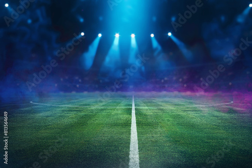 textured soccer game field - center, midfield photo