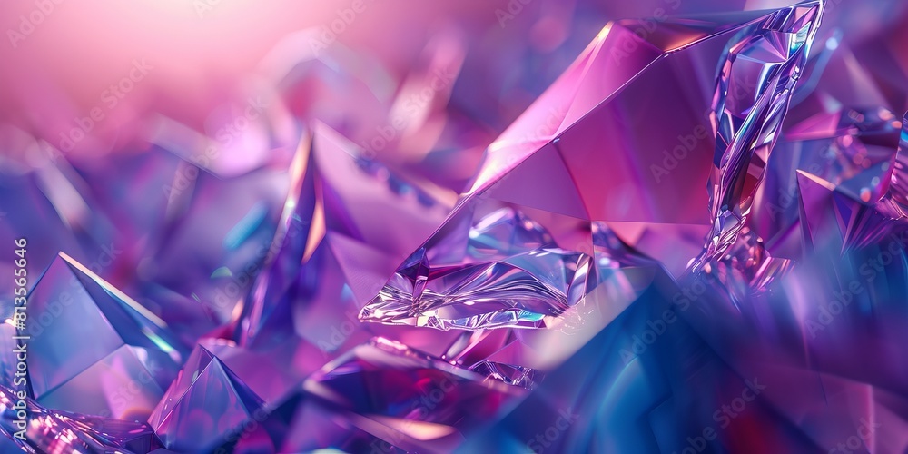 Modern Abstract Wallpaper, with Refractive Glass Fragments. Vibrant, Purple and Blue 3D Render. Modern Abstract Wallpaper, with Refractive Glass Fragments. Vibrant, Purple and Blue 3D Render.