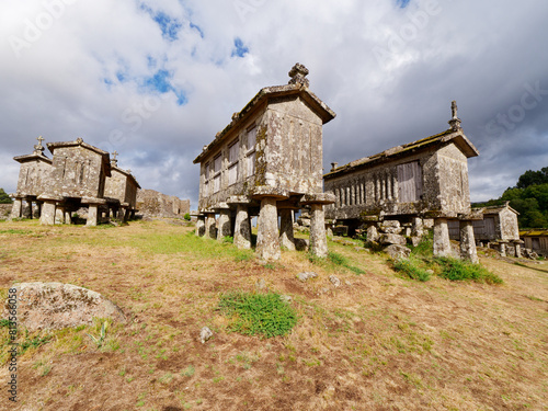 Obraz na płótnie Lindoso Granaries or Espigueiros de Lindoso in Portugal. These narrow stone granaries have been used to store and dry out grain for hundreds of years. w salonie