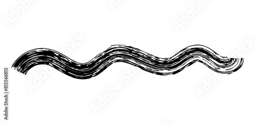 Dry brush mark, pencil squiggle and scribble. Hand drawn vector crayon various line, spiral and doodle. Black rough highlighter, chalk stroke, pencil divider. 