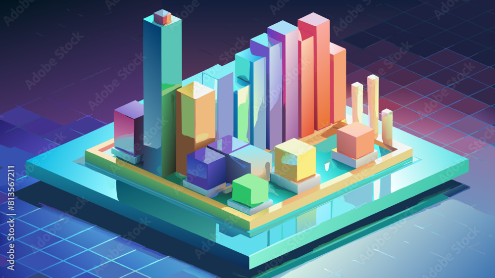 Fototapeta premium Stock graph and financial chart. Analyze stock market finance volume of stock market with Graph and chart holograph technology. 