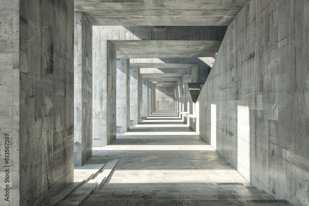 Abstract architecture background, empty concrete interior with light from window Abstract architecture background, empty concrete interior with light from window