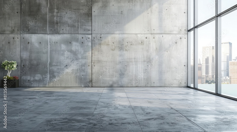 Concrete wall and floor as abstract background, empty grunge interior Concrete wall and floor as abstract background, empty grunge interior