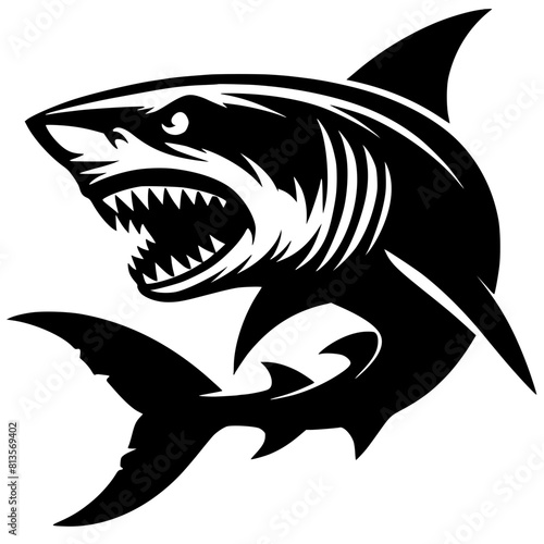 Silhouette of an angry shark