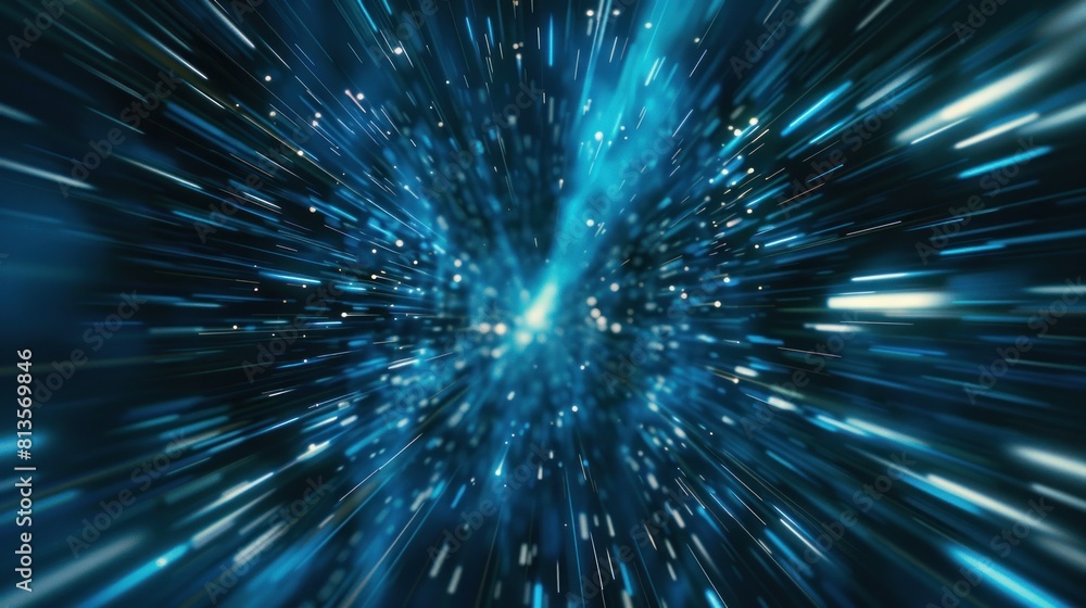 An artistic depiction of high-speed travel or data transfer, showing light streaks zooming towards a central point representing acceleration An artistic depiction of high-speed travel or data transfer, showing light streaks zooming towards a central point representing acceleration