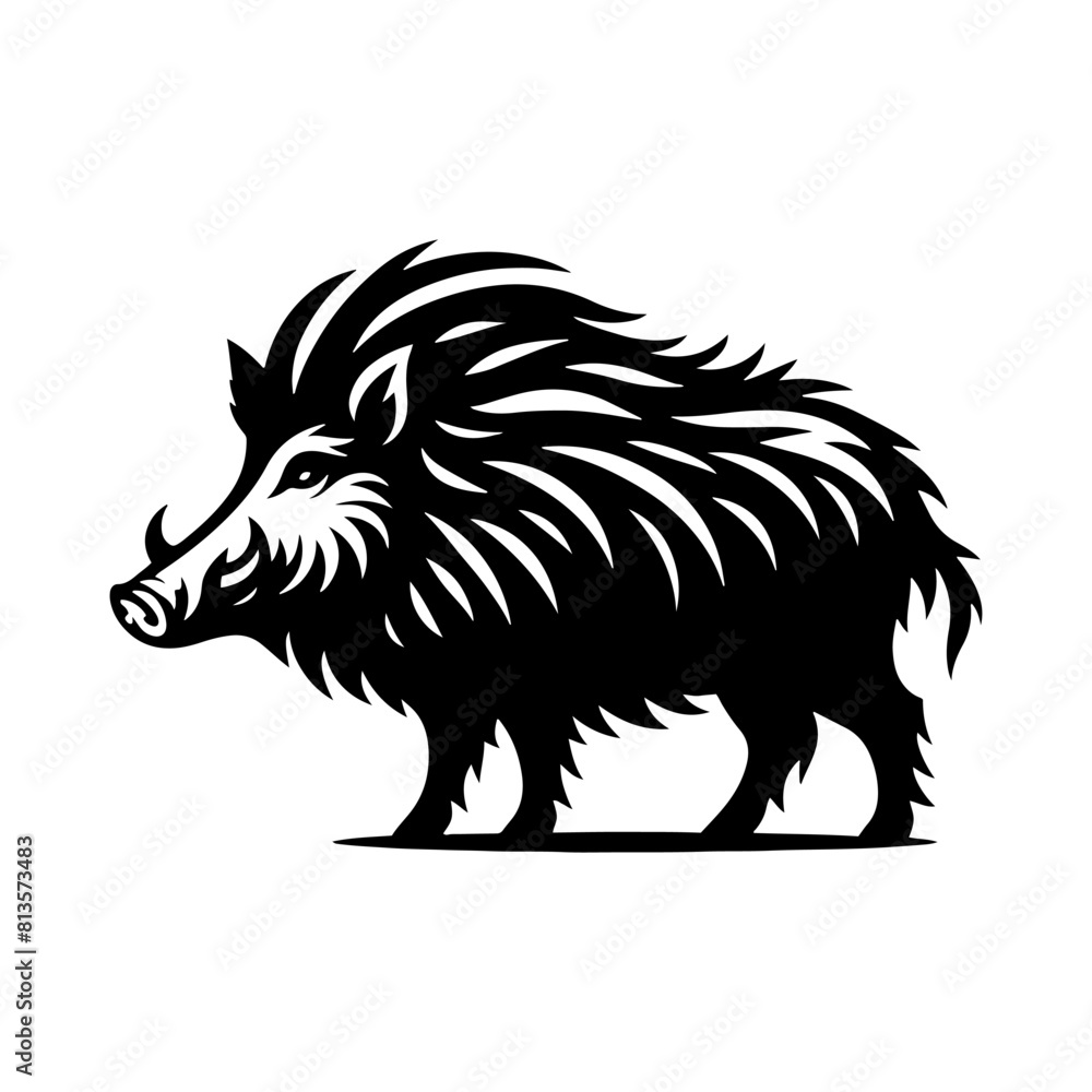 Wild Rush: Vector Wild Boar Silhouette Capturing the Spirit of Untamed Ferocity- Wild Boar Illustration- Minimalist Wild Boar Vector. Wild Rush: Vector Wild Boar Silhouette Capturing the Spirit of Untamed Ferocity- Wild Boar Illustration- Minimalist Wild Boar Vector.