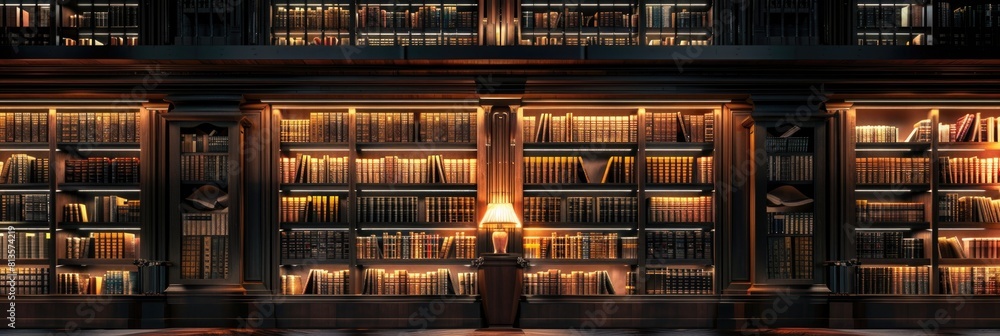 Education Library: Explore the Wisdom in University Library Bookshelf