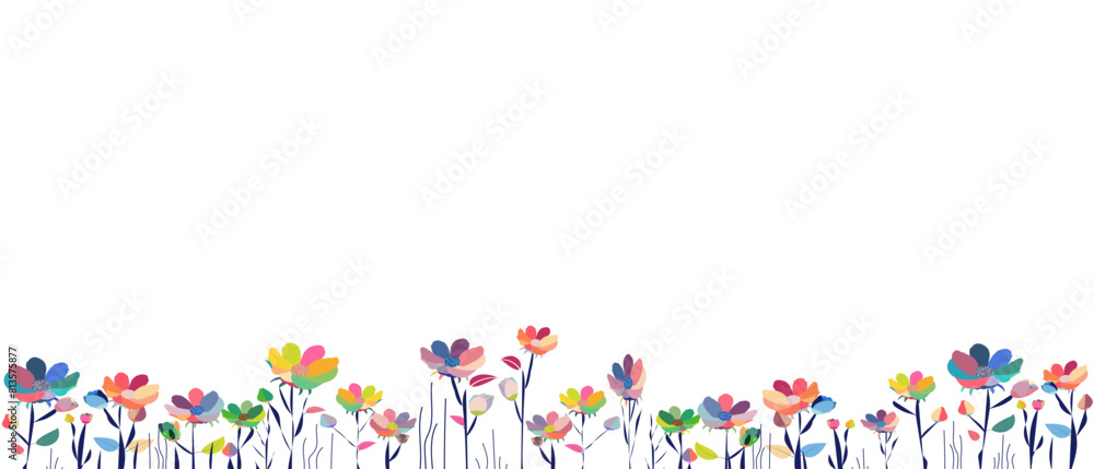 Vector design of a floral banner isolated on a white background with space for text Vector design of a floral banner isolated on a white background with space for text