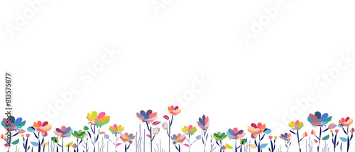 Vector design of a floral banner isolated on a white background with space for text