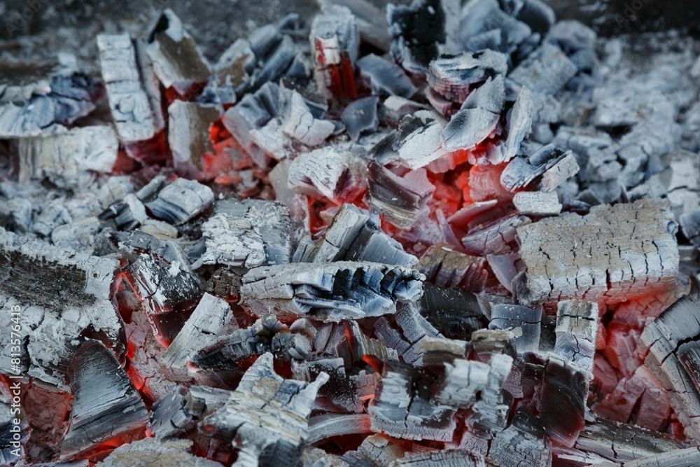 Close-up shot of burning charcoal Close-up shot of burning charcoal