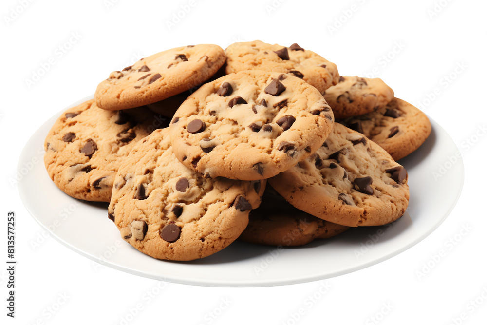 Image description: A plate full of chocolate chip cookies. The cookies are soft and chewy, and they are topped with melted chocolate chips. Image description: A plate full of chocolate chip cookies. The cookies are soft and chewy, and they are topped with melted chocolate chips.