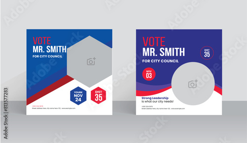Election postcard template and professional layout design