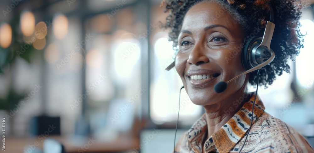 A Smiling Customer Service Representative A Smiling Customer Service Representative