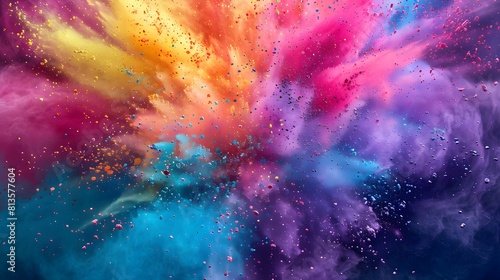 Holi celebration with colored powder explosion © sungedi