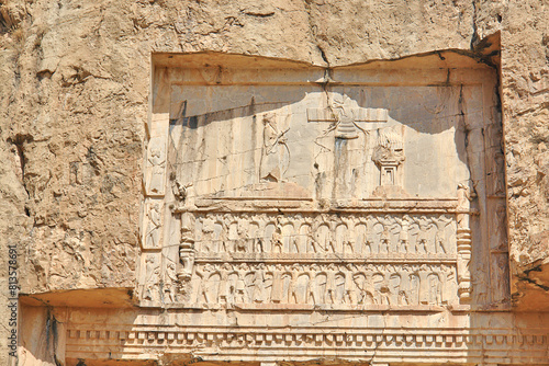 Naqsh-e Rostam  necropolis  of Persepolis in Fars Province with tomb of Xerxes I, Iran photo