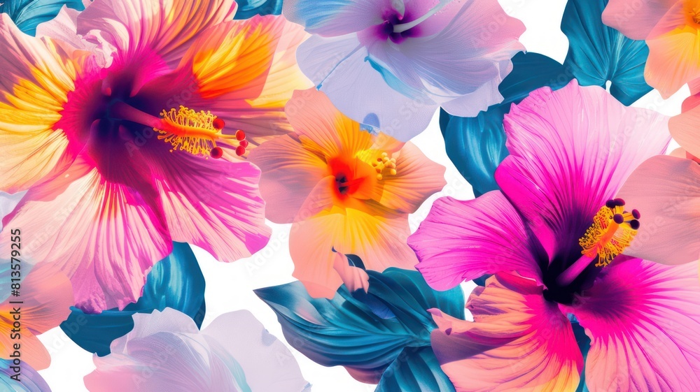 Fototapeta premium background with a pattern of colored flowers
