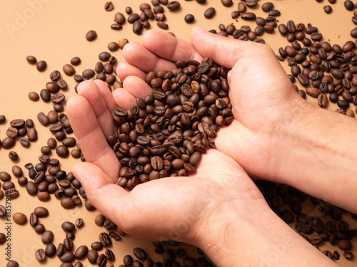 coffee beans in the hands