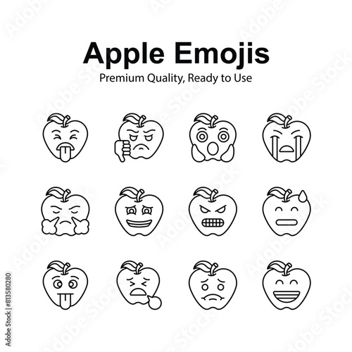 Set of emoji icons, cute expressions vector design