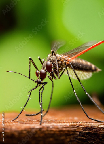 insect Interview: Mosquito and Microphone. Tiny Newscaster: Mosquito with a Mini Mic Winged Reporter: Mosquito Holding Microphone
