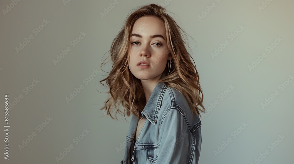 Elegant Slovakian Model Against Plain Backdrop, Elegant, Slovakian model, plain backdrop Elegant Slovakian Model Against Plain Backdrop, Elegant, Slovakian model, plain backdrop