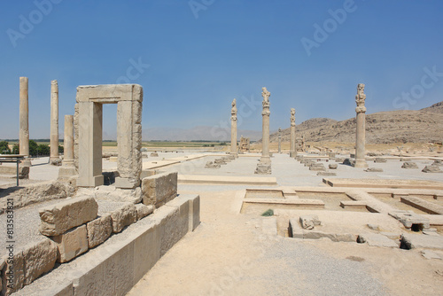 Panorama of the ruins of Persepolis in Iran photo