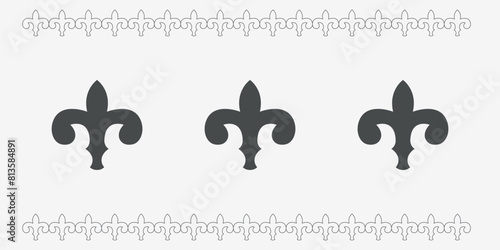 Kazakh national ornament. Asia ornament, patterns on a grey background. Part 3 photo