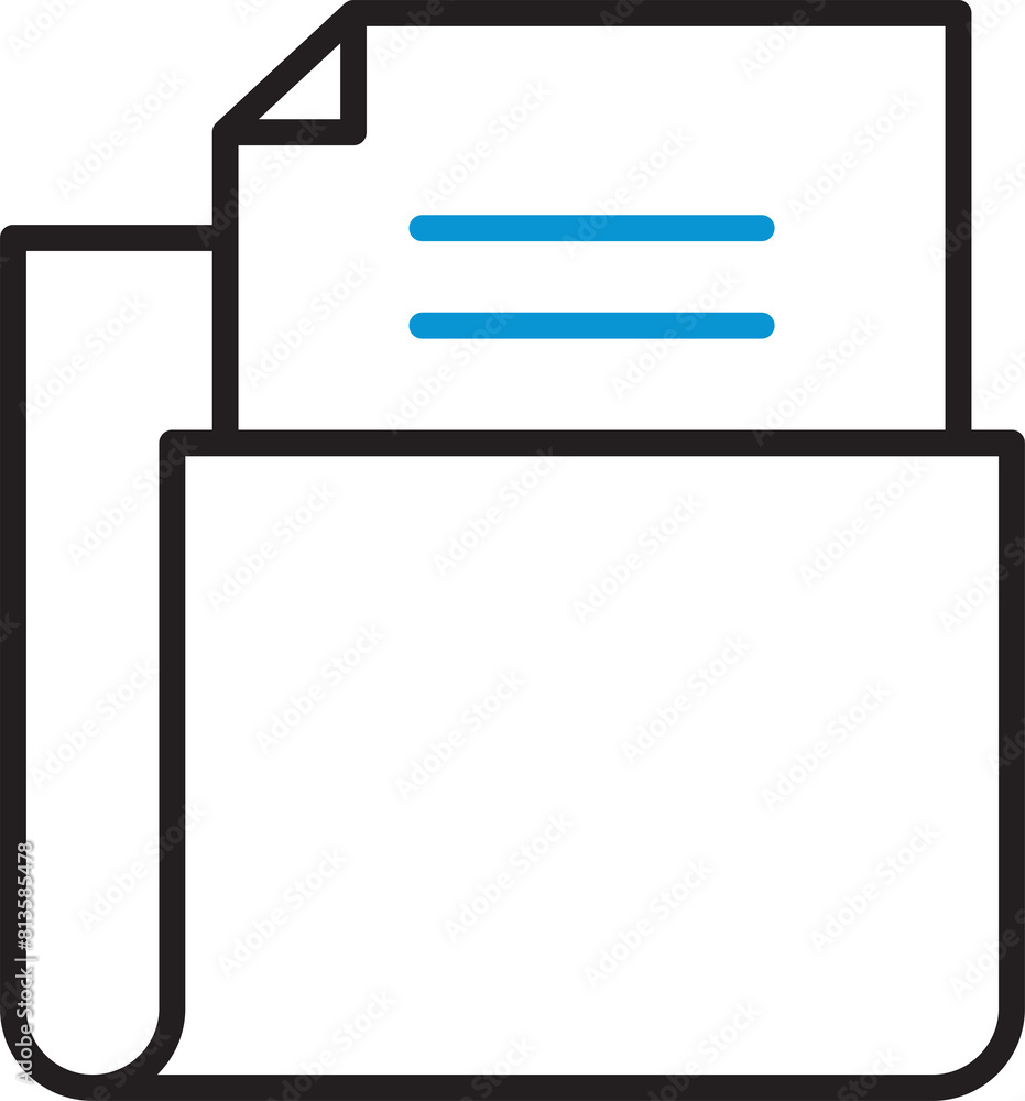 Document in Folder Line Icon Document in Folder Line Icon