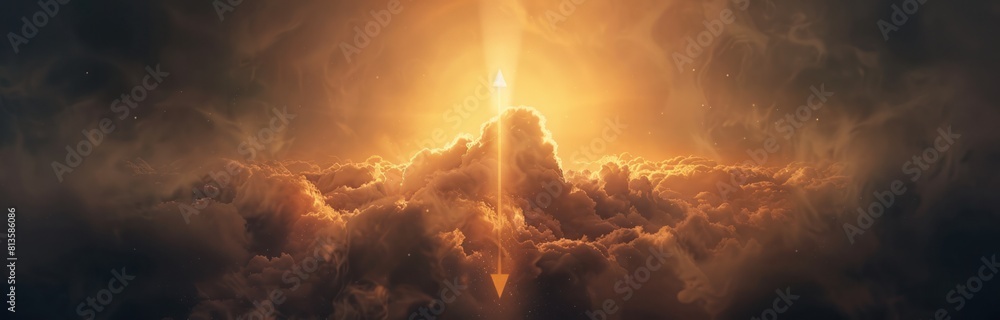 Obraz premium A large cloud with a bright light shining through it