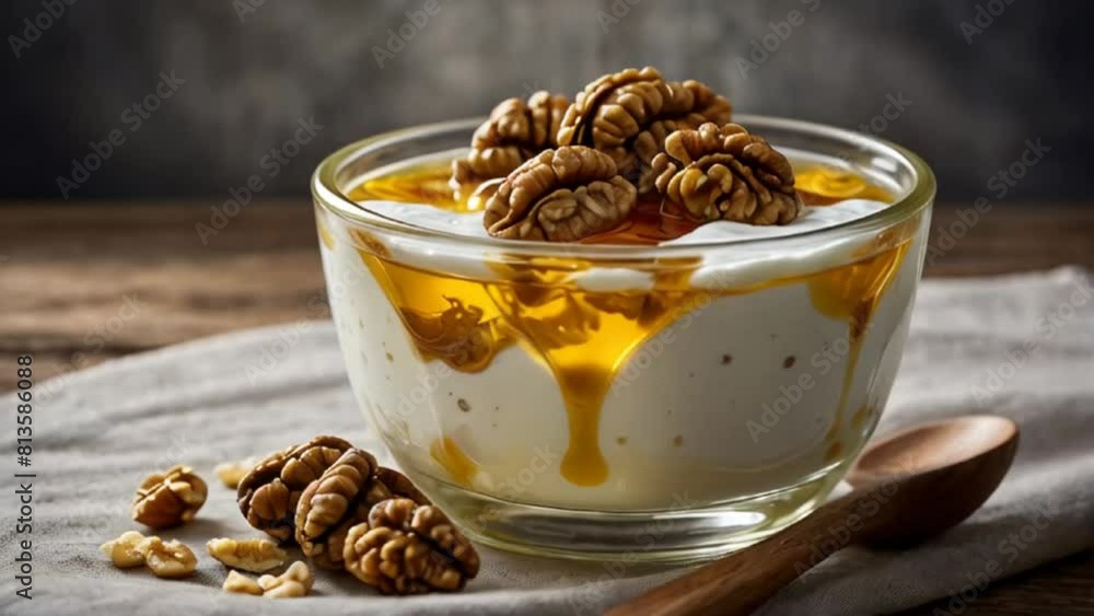 Greek yogurt with walnuts and honey Greek yogurt with walnuts and honey