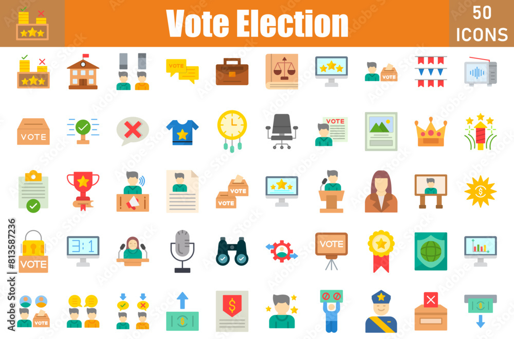 Vote Election Icons Set.Web and mobile icons.Vector illustration Vote Election Icons Set.Web and mobile icons.Vector illustration